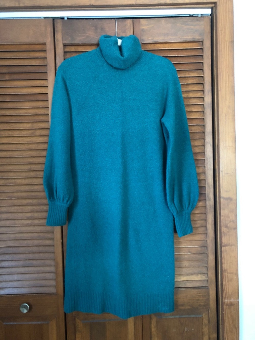 J. Crew teal wool dress